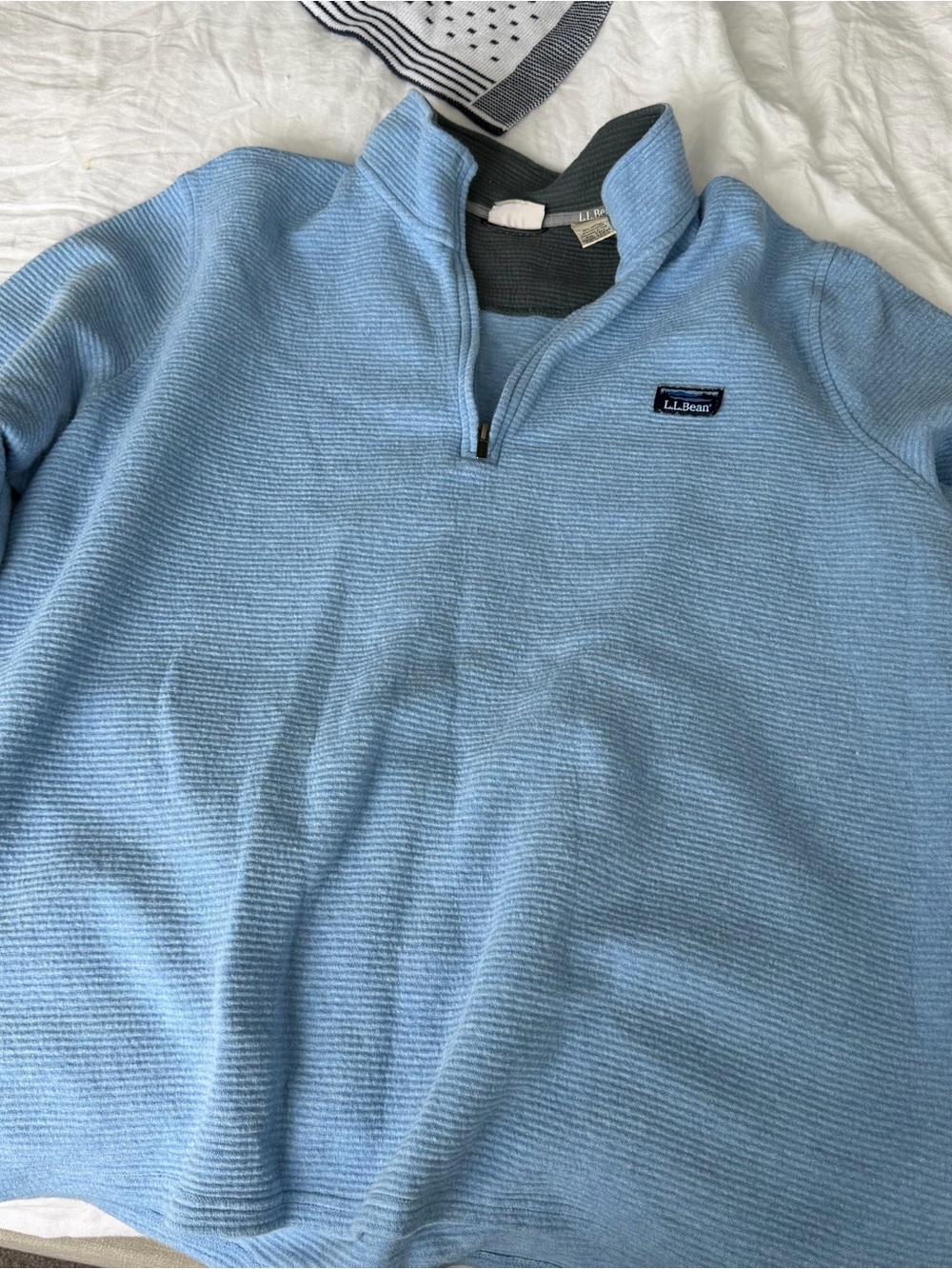 L.L. Bean Men's Light Blue Half-Zip Pullover Sweater